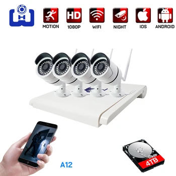 1080P HD wireless NVR kit 2CH / 4CH infrared night vision outdoor waterproof bullet WIFI camera 2MP home monitoring system
1080P HD wireless NVR kit 2CH / 4CH infrared night vision outdoor waterproof bullet WIFI camera 2MP home monitoring system