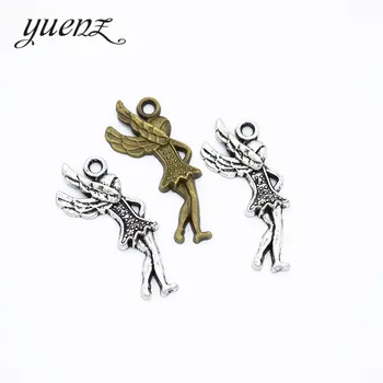 

YuenZ 15pcs 2 colour Antique Silver color angel Charms Pendants Jewelry Making DIY Handmade Craft 30*13mm I243