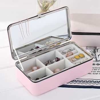 Korean Style Fresh And Simple Girl Earrings Plate Jewelry Box Protable Leather Earrings Ring Multi-function Jewelry Storage Box
Korean Style Fresh And Simple Girl Earrings Plate Jewelry Box Protable Leather Earrings Ring Multi-function Jewelry Storage Box