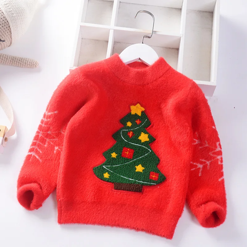 Christmas tree pattern velvet thermal boys girls sweaters red Xmas kids pullover winter knitted wear children's clothing
Christmas tree pattern velvet thermal boys girls sweaters red Xmas kids pullover winter knitted wear children's clothing