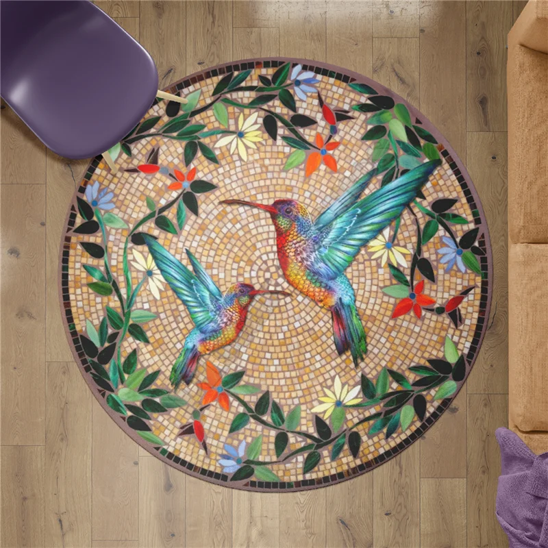 

Flowers and Birds Carpet Square Anti-Skid Area Floor Mat 3D Rug Non-slip Mat Dining Room Living Room Soft Bedroom Carpet 09