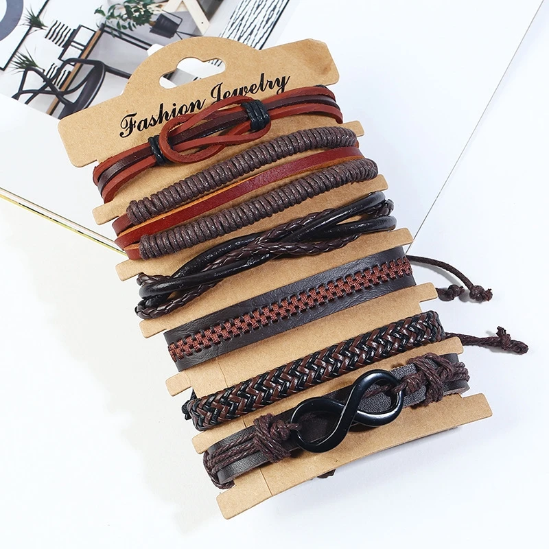 6pcs/set New European American Vintage Woven Multi-layer Bracelet Men's Combination Leather Bracelet Fashion Jewelry Accessories
6pcs/set New European American Vintage Woven Multi-layer Bracelet Men's Combination Leather Bracelet Fashion Jewelry Accessories