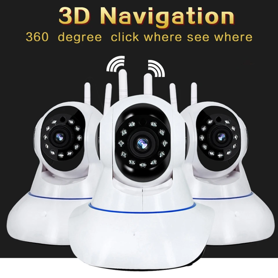 Wireless surveillance camera 1080P HD WIFI intelligent remote monitoring 360 ° rotating intelligent video camera
Wireless surveillance camera 1080P HD WIFI intelligent remote monitoring 360 ° rotating intelligent video camera