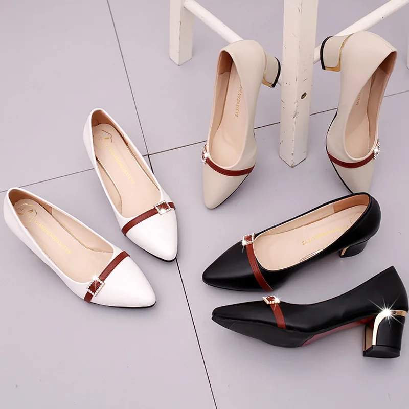 Spring New Style Versatile Chunky-Heel Low-Cut Semi-high Heeled Leather Shoes Women's Large Size Women's Pointed-Toe WOMEN'S Sho
Spring New Style Versatile Chunky-Heel Low-Cut Semi-high Heeled Leather Shoes Women's Large Size Women's Pointed-Toe WOMEN'S Sho