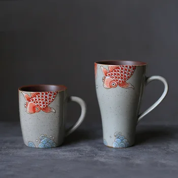 Creative Japanese Ceramic Mug Exquisite Goldfish Pattern Hand Cup Office Coffee Cup Household Tea Cup High-end Gift
Creative Japanese Ceramic Mug Exquisite Goldfish Pattern Hand Cup Office Coffee Cup Household Tea Cup High-end Gift