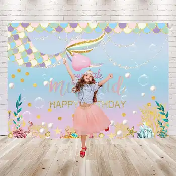 Mermaid Photography Backdrop Birthday Banner Party DIY Decorations Baby Shower Cartoon Characters Photo Studio Sea Background
Mermaid Photography Backdrop Birthday Banner Party DIY Decorations Baby Shower Cartoon Characters Photo Studio Sea Background