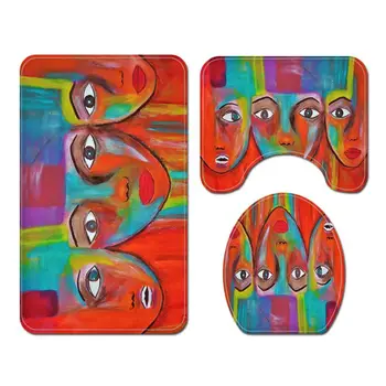 Pattern Printing Shower Curtain High-quality Floor Mat Rug Lid Toilet Cover Mat Bath Mat Set Bathroom Curtains Cover Doormat 
Pattern Printing Shower Curtain High-quality Floor Mat Rug Lid Toilet Cover Mat Bath Mat Set Bathroom Curtains Cover Doormat