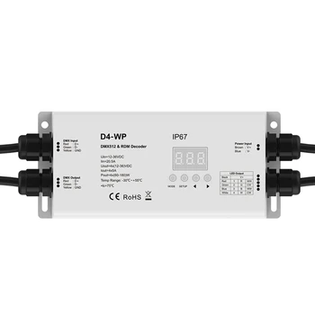 Waterproof IP67 DMX512 RDM Decoder DC12V~36V 4CH*5A CV RDM DMX RGB/RGBW Decoder Controller D4-WP with Digital display
Waterproof IP67 DMX512 RDM Decoder DC12V~36V 4CH*5A CV RDM DMX RGB/RGBW Decoder Controller D4-WP with Digital display