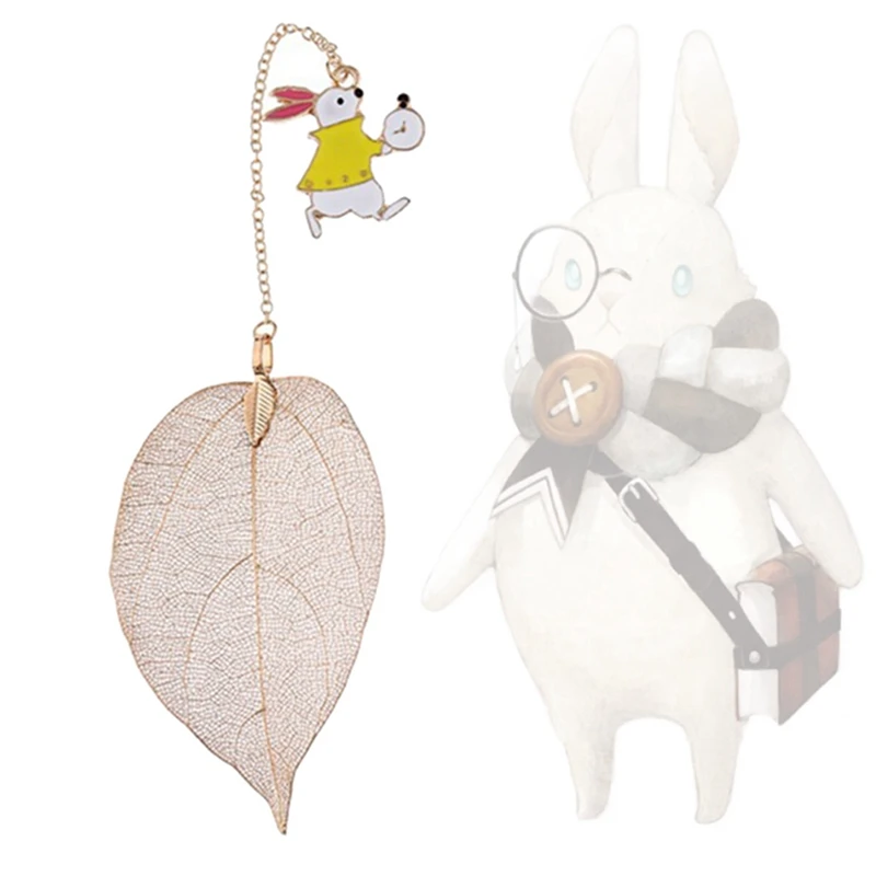 For 1PC Lovely Alice Rabbit Bookmarks Gold Color Leaf Texture Reading Pages Books Mark High-Grade Student Stationery
For 1PC Lovely Alice Rabbit Bookmarks Gold Color Leaf Texture Reading Pages Books Mark High-Grade Student Stationery