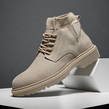 New boots men's Martin boots men's fashion British high top men's shoes leather retro socks 6955-c
New boots men's Martin boots men's fashion British high top men's shoes leather retro socks 6955-c