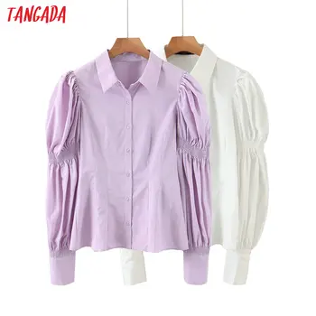 Tangada women retro purple crop blouse puff long sleeve 2020 new arrival chic female white shirt tops QB142
Tangada women retro purple crop blouse puff long sleeve 2020 new arrival chic female white shirt tops QB142