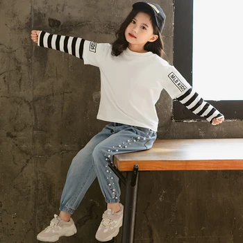 2020 New Fashion Wild Denim pearl pants Solid Loose Elastic Waist Grils Pants Spring and Autumn Casual Kids Jeans
2020 New Fashion Wild Denim pearl pants Solid Loose Elastic Waist Grils Pants Spring and Autumn Casual Kids Jeans