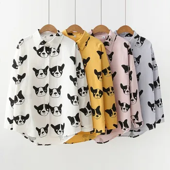 Women Vintage Blouse Tops Summer Autumn New Cartoon Print Lapel Shirt Loose Single-Breasted Long Sleeve Elegant Blouse
Women Vintage Blouse Tops Summer Autumn New Cartoon Print Lapel Shirt Loose Single-Breasted Long Sleeve Elegant Blouse