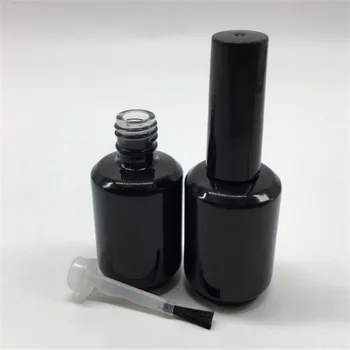 

5pcs 15ml Portable Nail Polish Varnish Empty Bottle Cosmetic Containers Black Nail Glass Bottles with Brush
