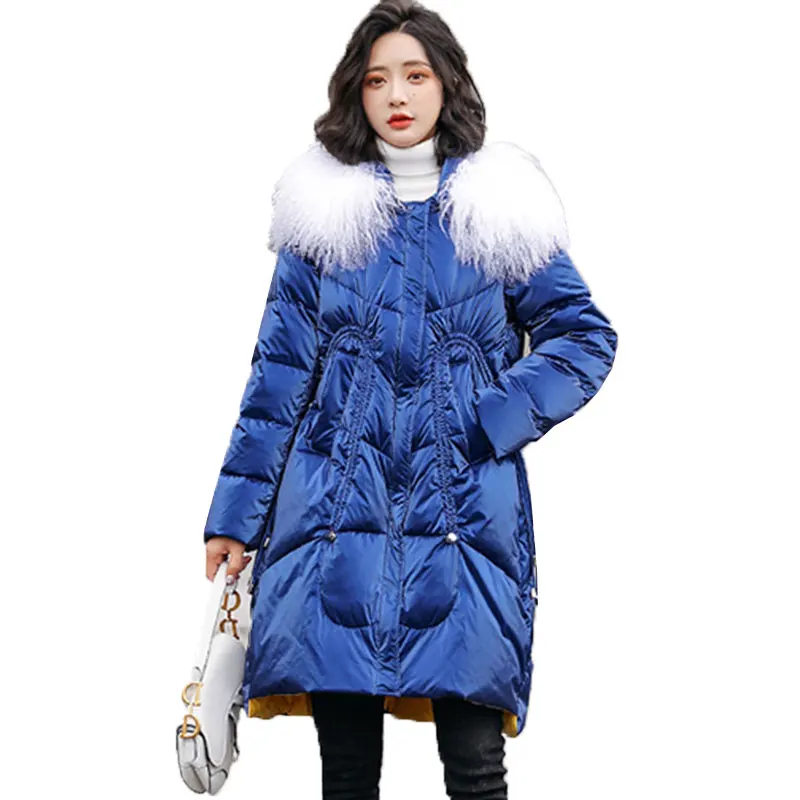 90% Down Jacket Womens Mid-length 2020 Winter New Sheep Beach Wool Big Fur Collar Bright Surface Loose Thick Warm Parka Jackets
90% Down Jacket Womens Mid-length 2020 Winter New Sheep Beach Wool Big Fur Collar Bright Surface Loose Thick Warm Parka Jackets