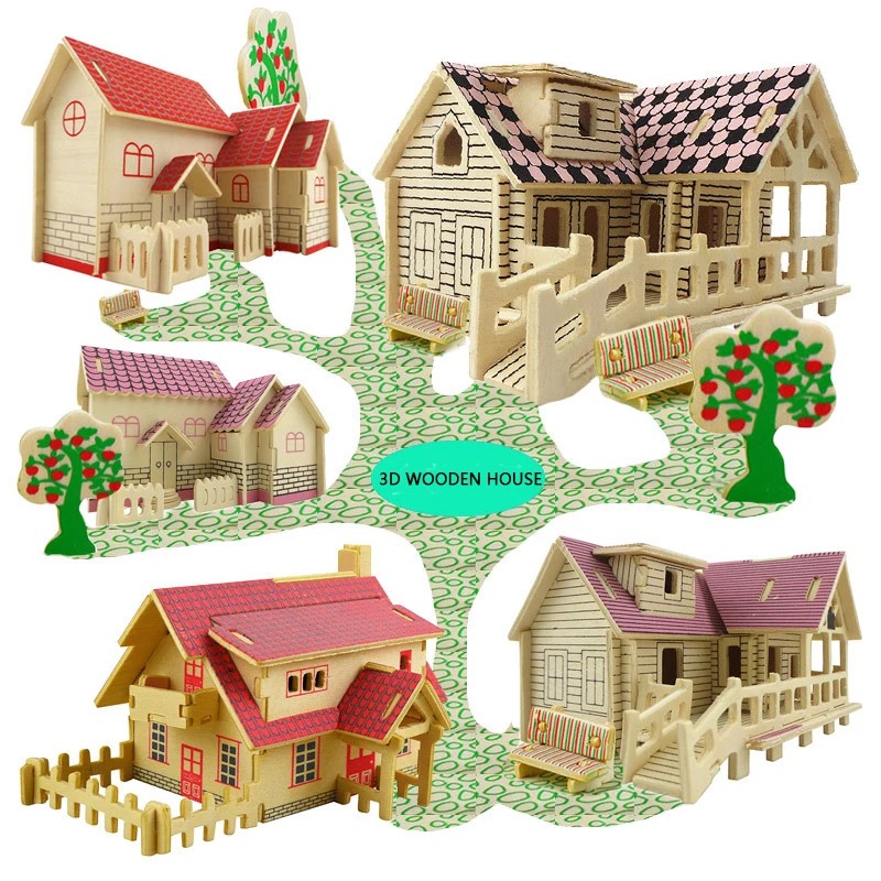 DIY Wooden Puzzle Model Wood House Assembling Blocks Assembled Wooden Toys for Children
DIY Wooden Puzzle Model Wood House Assembling Blocks Assembled Wooden Toys for Children