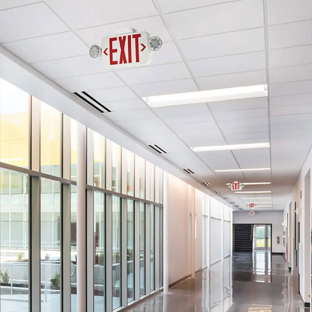 EXIT Sign with Emergency Light Red EXIT Compact Combo Hardwired High Output LED Fire Emergency Light
EXIT Sign with Emergency Light Red EXIT Compact Combo Hardwired High Output LED Fire Emergency Light