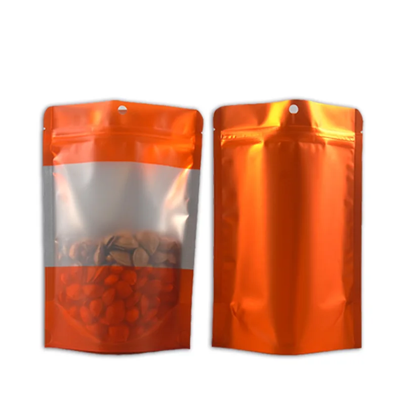 100pcs High quality aluminum foil zip lock stand up bag gift candy food snack storage bag packaging with transparent window
100pcs High quality aluminum foil zip lock stand up bag gift candy food snack storage bag packaging with transparent window