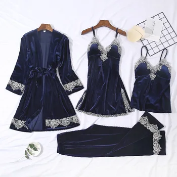 Kimono Bathrobe Robe Gown Lace Sexy Sleepwear Women Velvet Intimate Lingerie Autumn Spring Home Wear Casual Nightgown M L Xl 
Kimono Bathrobe Robe Gown Lace Sexy Sleepwear Women Velvet Intimate Lingerie Autumn Spring Home Wear Casual Nightgown M L Xl
