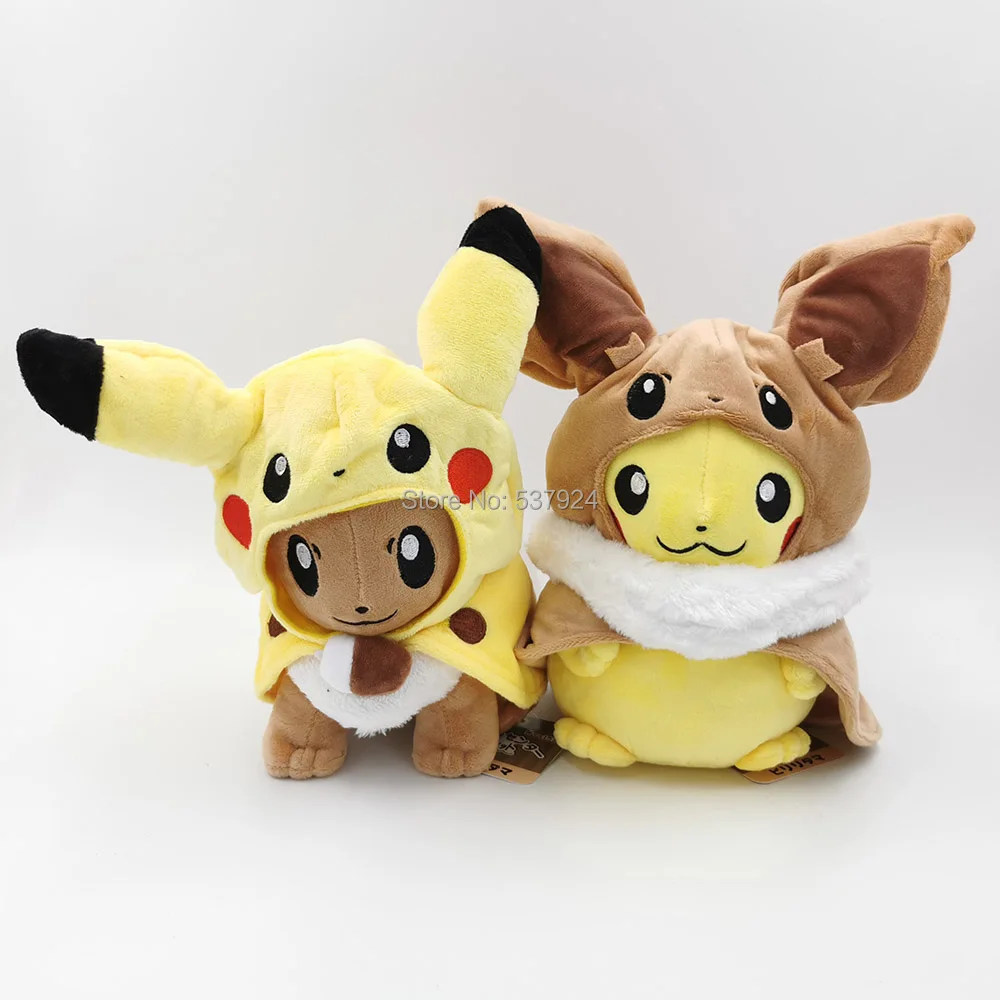 Новинка 2 вида плюшевая кукла для косплея Pika Eevee & 11 дюймов 28 см|Персонажи