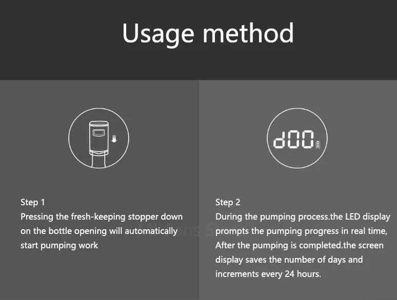 Xiaomi Smart Automatic Vacuum Wine Preservation Wine Bottle Stopper Red Wine Sealed Storage Fresh Keeper USB Charge LED Display (3)