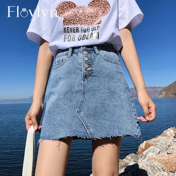 FLOYLYN 4 Colors High Waist Summer Women Denim Skirt Pockets Sexy Single Breasted Tassel Female Jeans Skirts Pencil Mini 
FLOYLYN 4 Colors High Waist Summer Women Denim Skirt Pockets Sexy Single Breasted Tassel Female Jeans Skirts Pencil Mini