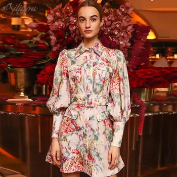Ailigou New Autumn Women'S Sexy Mini Lapel Shirt Dress 2020 Woman Retro Floral Print Belt Lantern Sleeve Ladies Party Dress
Ailigou New Autumn Women'S Sexy Mini Lapel Shirt Dress 2020 Woman Retro Floral Print Belt Lantern Sleeve Ladies Party Dress