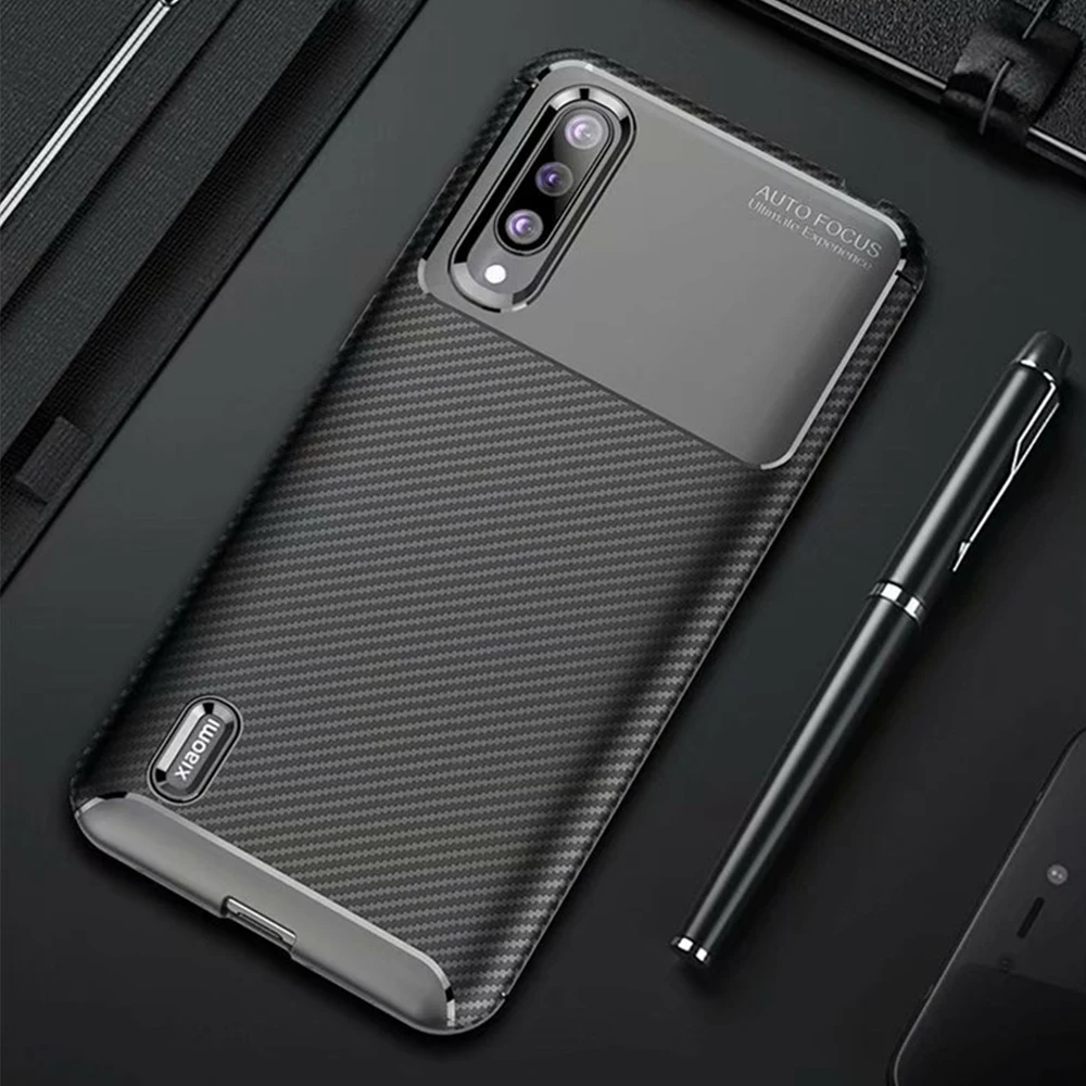 Чехол для Xiaomi Mi 9 Lite Роскошный чехол из углеродного волокна телефона с полной
