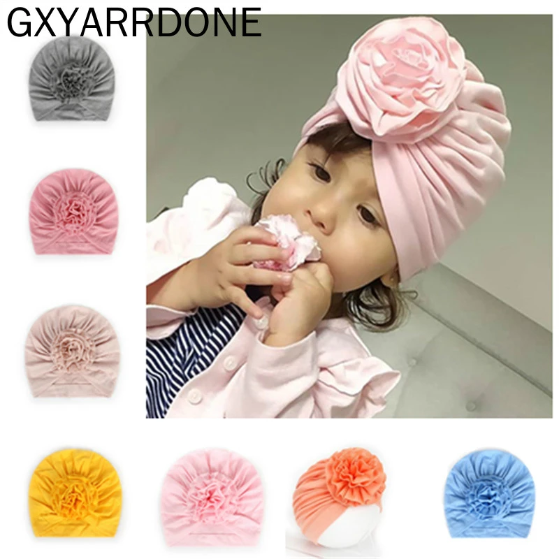 2020 новые детские шапки для девочек с креповым цветком тюрбан детская шапочка