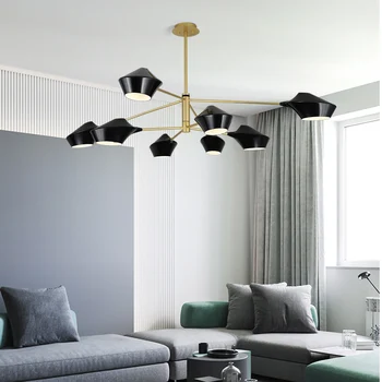 Nordic Chandelier LED Living Room Chandelier Personality Black Decorative Lamp Modern Dining Room Bedroom Study Lamp Lighting 
Nordic Chandelier LED Living Room Chandelier Personality Black Decorative Lamp Modern Dining Room Bedroom Study Lamp Lighting