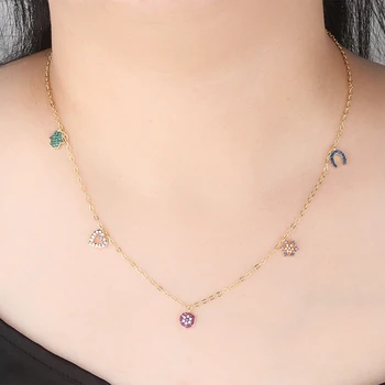 2019 Gold Copper Multicolor Popular Elements AAA Cubic Zirconia Simple Pendant Necklaces Women's Fashion Jewelry Cobre CZ Colar
2019 Gold Copper Multicolor Popular Elements AAA Cubic Zirconia Simple Pendant Necklaces Women's Fashion Jewelry Cobre CZ Colar