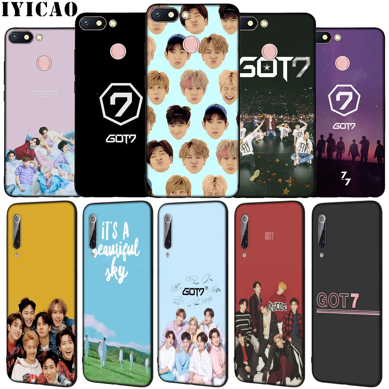 Фото Мягкий силиконовый чехол IYICAO Got7 K Pop Got 7 для Xiaomi Redmi Note 8 8T 8A 7A 6 6A 5 5A GO S2 K30 K20 Pro | Бамперы (4000056177878)