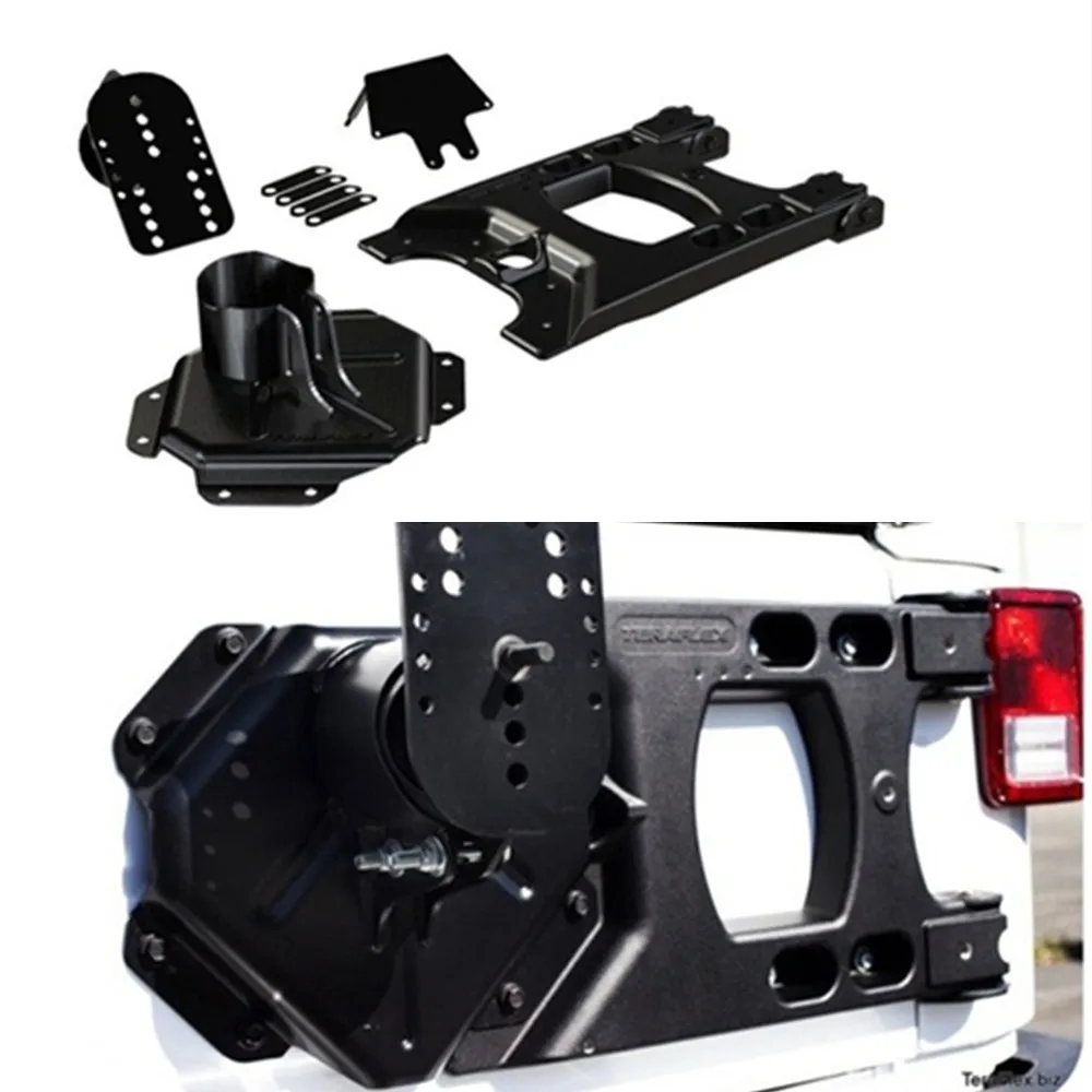 Off-road rear bumper HD Hinged Carrier Adjustable Spare Tire Mounting Kit For Jeep for Wrangler JK 2007-2016
Off-road rear bumper HD Hinged Carrier Adjustable Spare Tire Mounting Kit For Jeep for Wrangler JK 2007-2016
