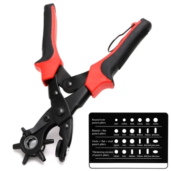 6 Sized Heavy Duty Leather Belt Eyelet Holes Punch Pliers Revolving Hand Punches PXPC
6 Sized Heavy Duty Leather Belt Eyelet Holes Punch Pliers Revolving Hand Punches PXPC