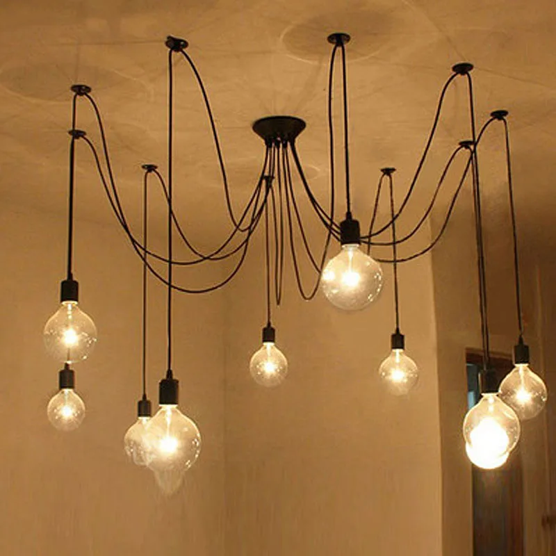 Vintage Spider Led Ceiling Light Creative Industrial Black Ceiling Lights Hanging Lamp Design DIY luminaire Home Decor Lamps
Vintage Spider Led Ceiling Light Creative Industrial Black Ceiling Lights Hanging Lamp Design DIY luminaire Home Decor Lamps