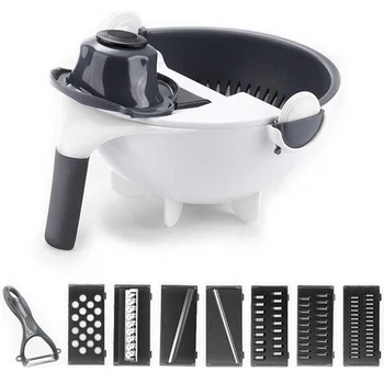9 in 1 Multifunction Vegetable Cutter with Drain Basket Magic Rotate Colander New Vegetable Portable Slicer Chopper Grater
9 in 1 Multifunction Vegetable Cutter with Drain Basket Magic Rotate Colander New Vegetable Portable Slicer Chopper Grater