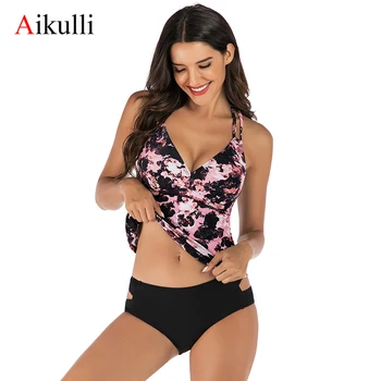 Aikulli Swimsuit Two Piece Tankini Women Sexy Push Up V-Neck Bandage Criss Cross Back Swimwear High Quality Print Bathing Suits
Aikulli Swimsuit Two Piece Tankini Women Sexy Push Up V-Neck Bandage Criss Cross Back Swimwear High Quality Print Bathing Suits