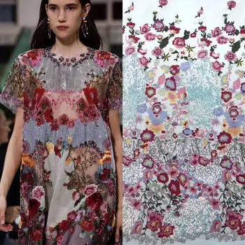top quality Modern design French net lace fabric African mul ti color sequins embroidery tulle lace fabric for ladies dress
top quality Modern design French net lace fabric African mul ti color sequins embroidery tulle lace fabric for ladies dress