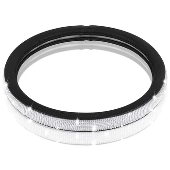 Diamond Steering Wheel Cover with Bling Bling Crystal Rhinestones Universal Size 15 Inch Anti-Slip PU + Bling Ring
Diamond Steering Wheel Cover with Bling Bling Crystal Rhinestones Universal Size 15 Inch Anti-Slip PU + Bling Ring