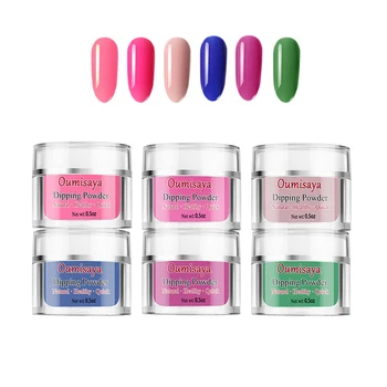 

0.5oz/pcs 6pcs set Oumisaya Nail Dipping Powder Starter Kit with Dip System Essentials (Base Coat, Sealer Protect,Top Coat)