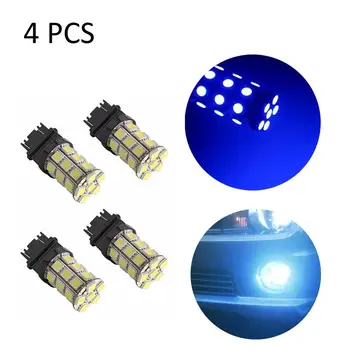 

4PCS T25 Super Bright 5050 SMD Blue LED Car Backup Reserve Lights Bulb Tail Lamp 3157 Xenon White Brake Light