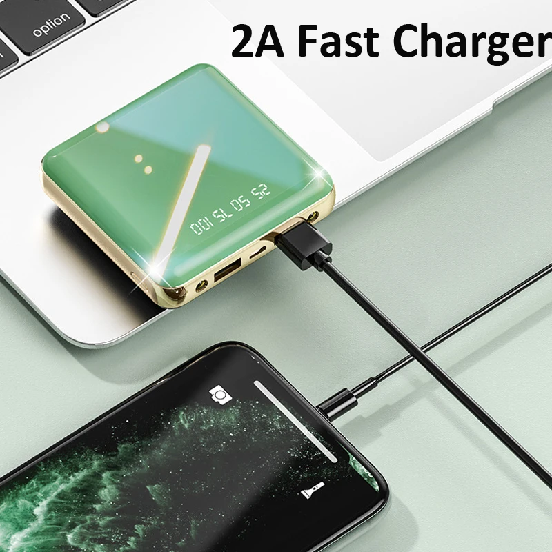 Portable Mini Power Bank 20000mAh LED Mirror Display Dual USB External Battery Powerbank 5V 2A Fast Charger For Xiaomi 2020 New Portable Mini Power Bank 20000mAh LED Mirror Display Dual USB External Battery Powerbank 5V 2A Fast Charger For Xiaomi 2020 New