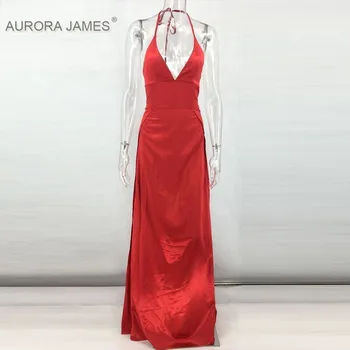 Women's Sexy Sleeveless Spaghetti Strap Backless Split Cocktail Long Dress 
Women's Sexy Sleeveless Spaghetti Strap Backless Split Cocktail Long Dress