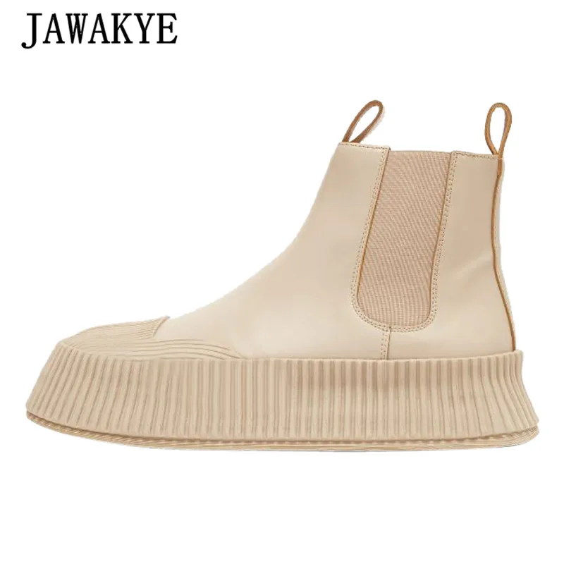 Winter Genuine Leather Chelsea Boots Women Round Toe Flat Platform Boots Woman Casual Black Nude Slip On Ankle Boots Botas Mujer
Winter Genuine Leather Chelsea Boots Women Round Toe Flat Platform Boots Woman Casual Black Nude Slip On Ankle Boots Botas Mujer