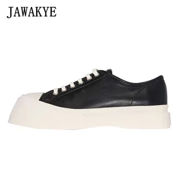 New Anomaly Flat Platform Casual Shoes Woman Genuine Leather Lace-up Runway Shoes Round Toe Thick bottom Lazy Black White Shoes
New Anomaly Flat Platform Casual Shoes Woman Genuine Leather Lace-up Runway Shoes Round Toe Thick bottom Lazy Black White Shoes
