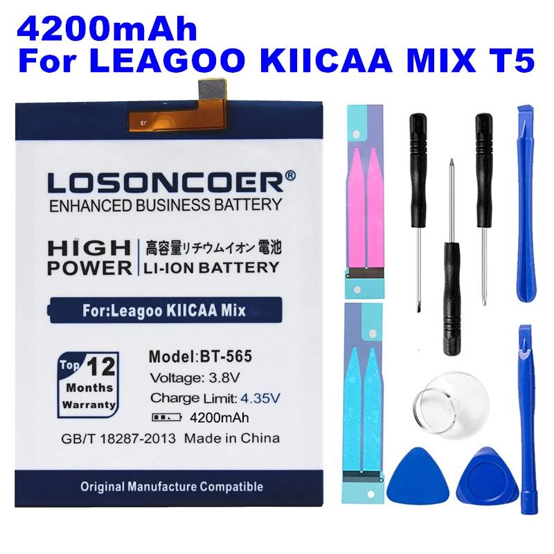 LOSONCOER 4200mAh BT-565 High Capacity Battery For Leagoo KIICAA Mix T5 T5C Smart Phone Battery~In Stock
LOSONCOER 4200mAh BT-565 High Capacity Battery For Leagoo KIICAA Mix T5 T5C Smart Phone Battery~In Stock