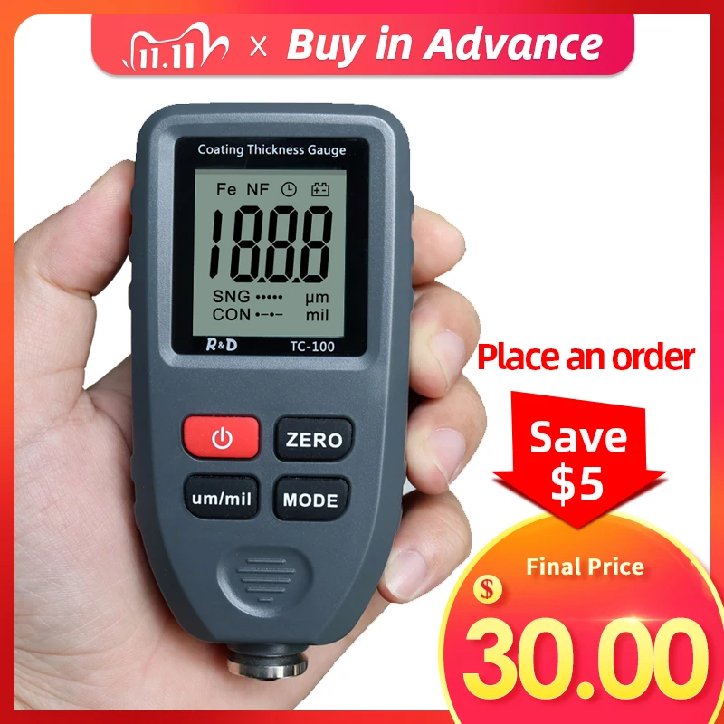 R&D TC100 Automobile Thickness Gauge Car Paint Tester Thickness Coating Meter Russia Manual Ultra-precise 0.1micron/0-1300 Fe&NF
R&D TC100 Automobile Thickness Gauge Car Paint Tester Thickness Coating Meter Russia Manual Ultra-precise 0.1micron/0-1300 Fe&NF