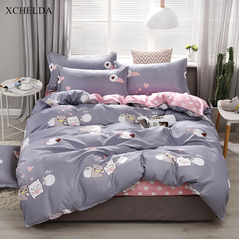 Cute Animal Comforter Duvet Cover Bed Sheet set Double Queen Single Size Bedding Set Grey Cotton Children linens Home Textile
Cute Animal Comforter Duvet Cover Bed Sheet set Double Queen Single Size Bedding Set Grey Cotton Children linens Home Textile