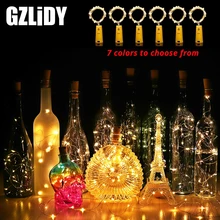 2M 20LED Decorativo Garrafa de Vinho Cortiça DIY Lâmpada Luz Alimentado Guirlanda para a Decoração Do Feriado Decoração Do Casamento de Luz com Bateria(China)
