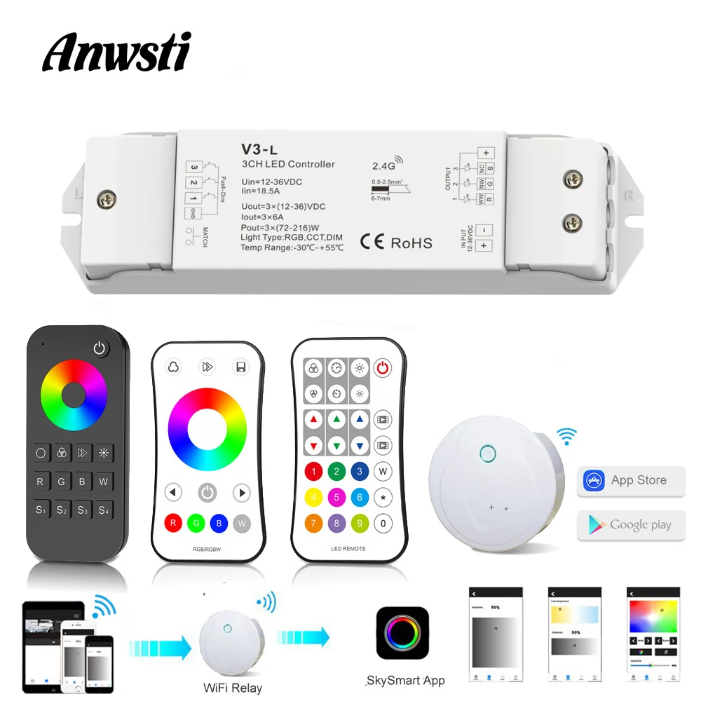 Светодиодный контроллер RGB 12 В, Wi-Fi, 24 В, 36 В, постоянный ток, RF, 2,4G, беспроводной пульт дистанционного управления, умный контроллер Wifi для одноцветной светодиодной ленты CCT RGB
Светодиодный контроллер RGB 12 В, Wi-Fi, 24 В, 36 В, постоянный ток, RF, 2,4G, беспроводной пульт дистанционного управления, умный контроллер Wifi для одноцветной светодиодной ленты CCT RGB